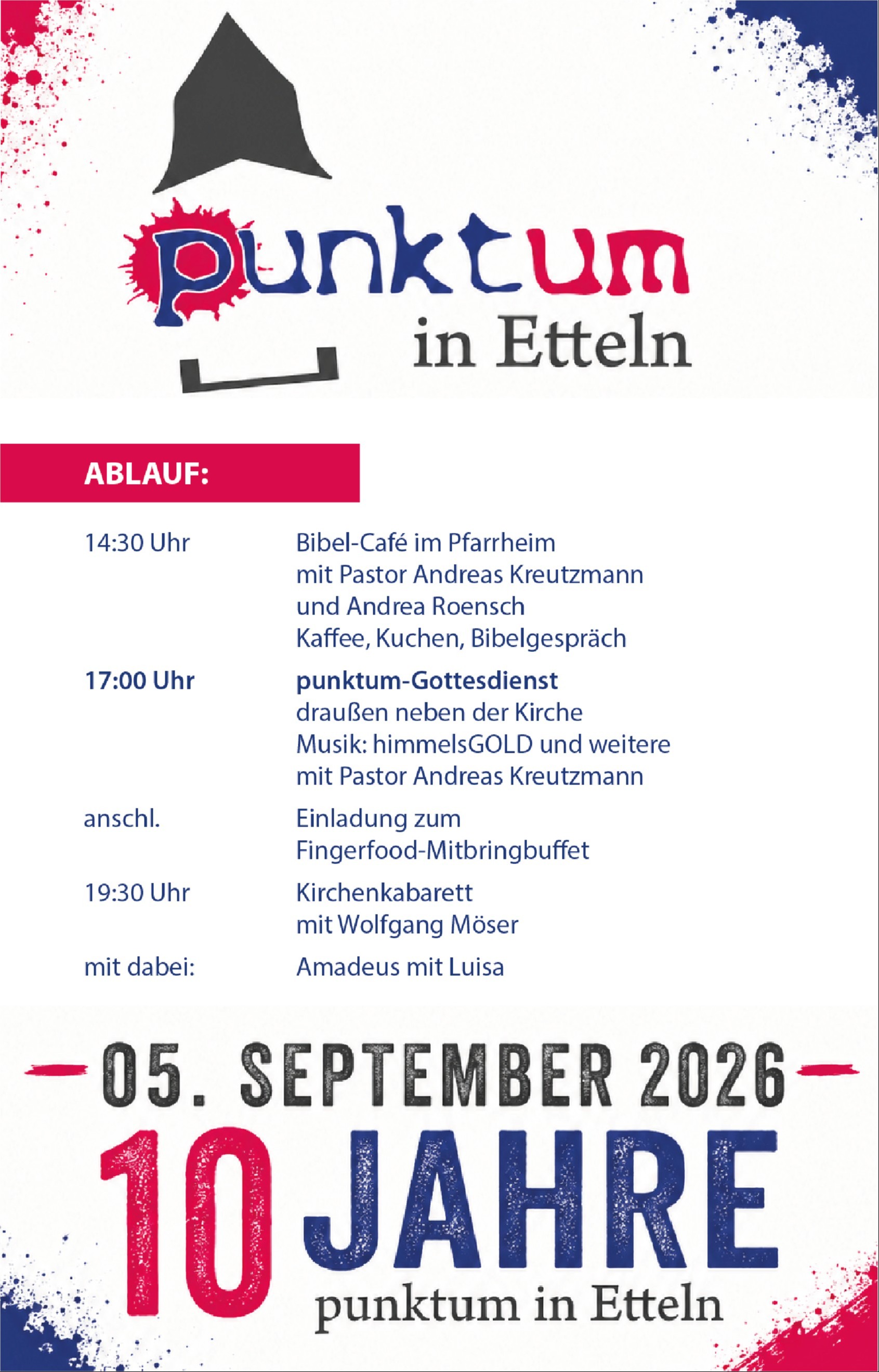 10 Jahre punktum in Etteln - Jubiläumsgottesdienst am 5. September 2026